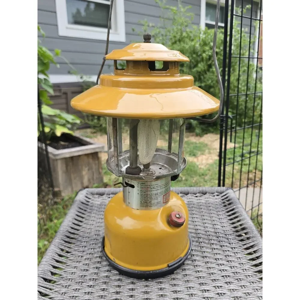 Vintage Coleman 228H Gold Bond Lantern Yellow 2/74 Nice Condition Untested